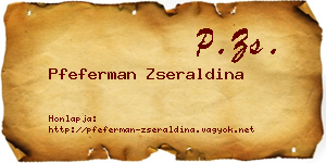 Pfeferman Zseraldina névjegykártya
